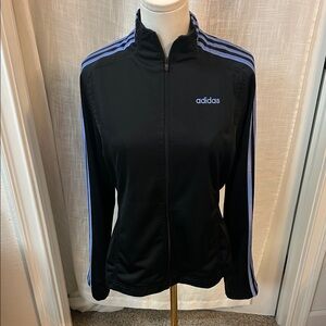 Adidas Black Track Jacket with Purple Accents